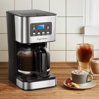 Кавомашина Taylor Swoden Darcy 950W з таймером, 1.5L, 12 чашок, автоматичне відключення, чорна