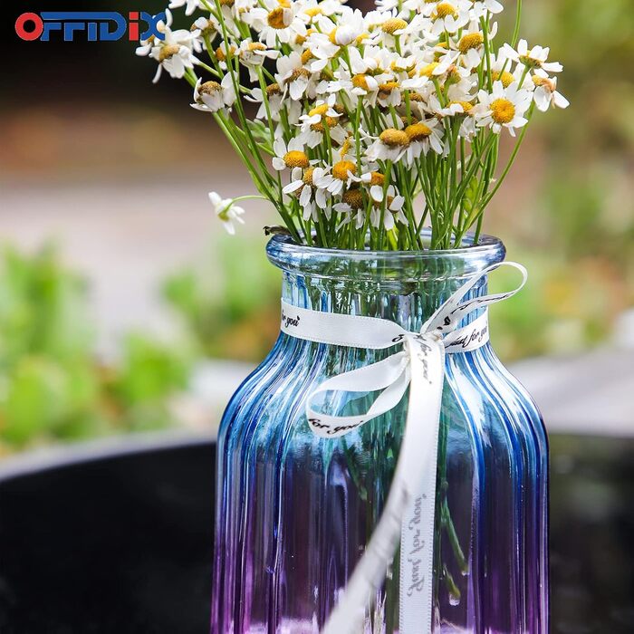 Скляна ваза OFFIDIX з градієнтом кольору, багатокольорова, геометричний дизайн, для весілля, подій, декору, квіткових композицій, офісу або дому