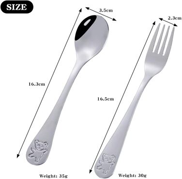 Набір дитячого столового приладдя Edeltahl (6 шт.): ложки, виделки, ложки для дітей від 3 років, з гравіюванням