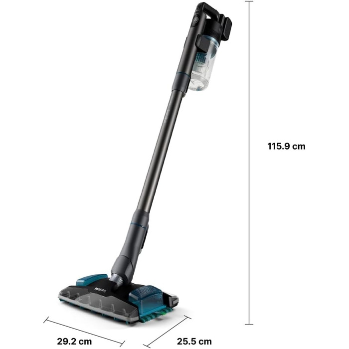 Вертикальний пилосос для вологого та сухого прибирання Philips AquaTrio 9000 Series, чорний, час роботи до 45 хв