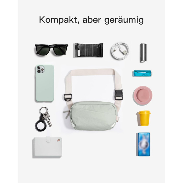 Сумка на пояс Inateck X-Mini, 1.5 л, RFID захист, для подорожей, спорту, туризму (зелена)