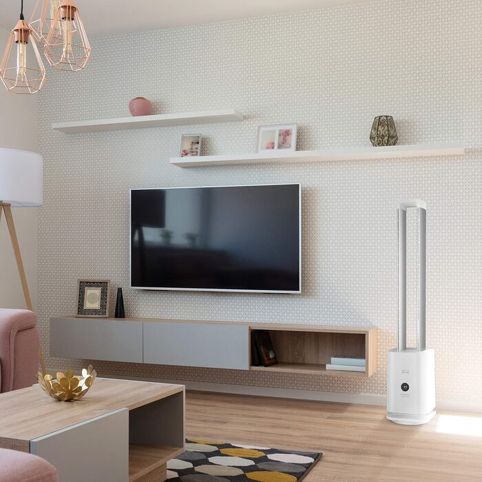 Вентилятор вежа Djive Flowmate Tower Arctic White з HEPA-фільтром, Wi-Fi, Alexa, пульт ДК
