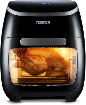 Tower T17039 Xpress Pro 5-в-1 цифрова аерофритюрниця з швидкою циркуляцією повітря, таймером на 60 хвилин, 11 л, 2000 Вт, чорна, XXL, цифровий Airfryer