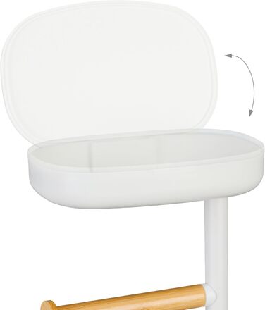 Підставка для туалетного паперу Relaxdays з полицею, білий/натуральний, 68x20,5x16 см