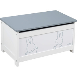 Дитяча іграшкова скриня зі зручною кришкою roba Miffy з дерева, біла лавка-скриня для зберігання іграшок у дитячу кімнату для хлопчиків і дівчаток