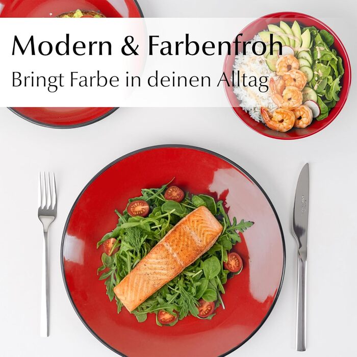 MIAMIO Le Papillon - Набір мисок для сніданку з кераміки (6 шт) 500 мл - Миючі в посудомийній машині та придатні для мікрохвильової печі