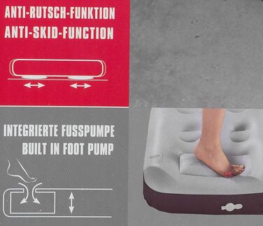 Надувне ліжко High Peak Comfort Plus - для кемпінгу, гостей, як ізомат, з насосом (197 x 138 x 20 см)