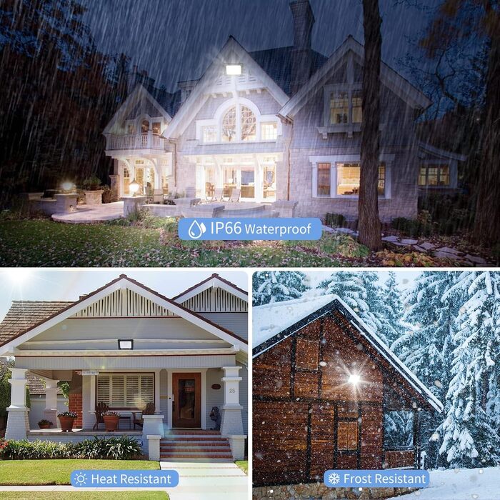 Viugreum 2 Pack 100W LED Flood Lights Outdoor 8000LM Outdoor Floodlight IP65 Outdoor Spotlight 5000K Floodlight Cold White Spotlight Floodlight with 50cm Cable for Backyard Driveway Garage Hallway