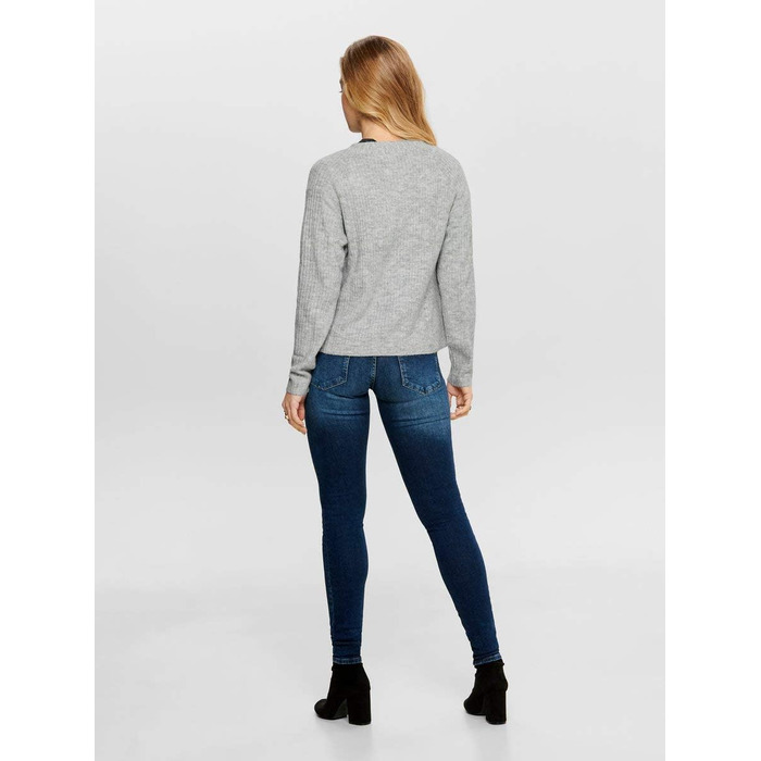 Жіноча в'язана кофта ONLCAROL S світло-сірого кольору