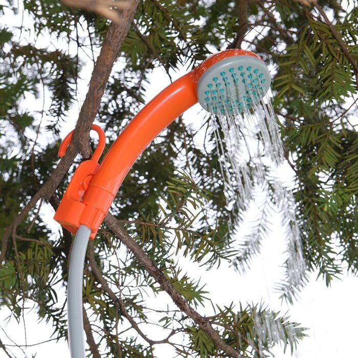 Portable Outdoor Camping Shower, Battery Powered - Compact Hand Shower with Rechargeable Camping Shower and Pump, Pumps Water from Bucket into a Consistent, Gentle Shower Stream