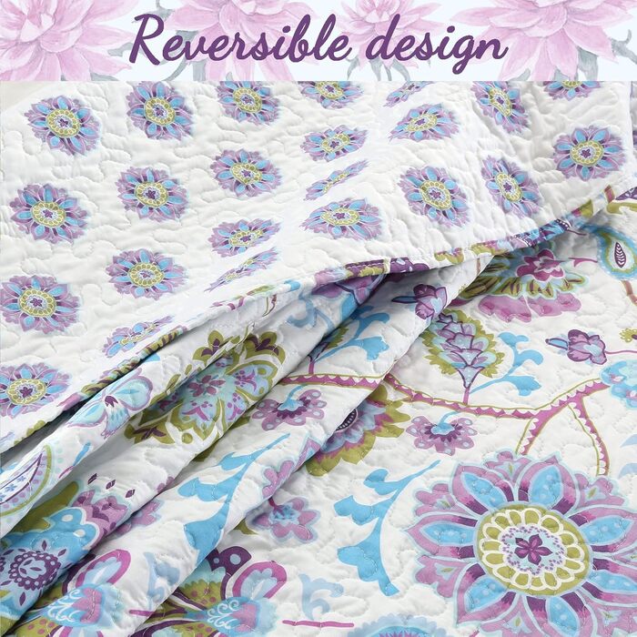 Комплект постільної білизни Cozy Line Home Fashions Moorea Wende-Bettwäsche-Set (ліловий, Paisley, King)