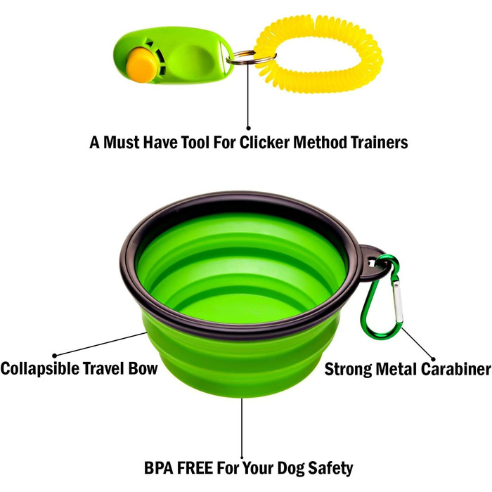 Сумка для ласощів для собак LeckerliTasche: тренувальна сумка з клікером та складним мискою, чорна