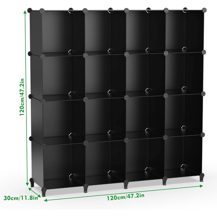 Wardrobe, Portable Shelving System, Plastic Closet with 2 Hanging Rods, Bedroom Wardrobe Closet White (Black)