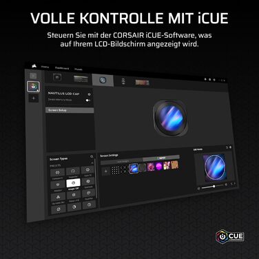 CORSAIR Nautilus RS LCD Модуль – для систем охолодження Corsair Nautilus RS та Nautilus RS ARGB AIO – 2.1-дюймовий IPS LCD екран, проста установка без інструментів – чорний