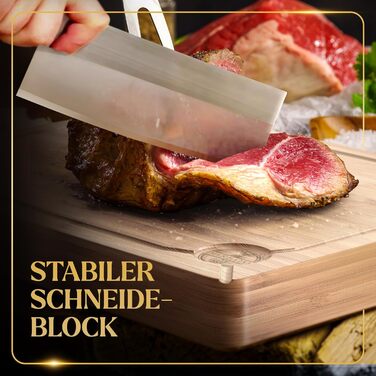 Дерев'яний обробний стіл Deer & Oak з бамбуком, 40 x 30 x 3,8 см - для м'яса, овочів та хліба