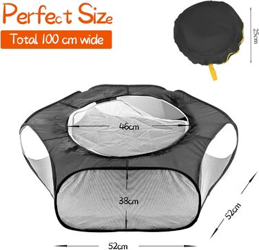 Клітка-манеж для дрібних тварин: кроликів, морських свинок, хом'яків та їжаків, розмір M (52x52x38 см)