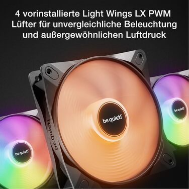 Корпус для ПК be quiet! Pure Base 501 LX (чорний) з 2 вентиляторами Pure Wings 3 140mm PWM, USB 3.2 Gen 2 Type-C, підтримкою вертикальної установки відеокарти
