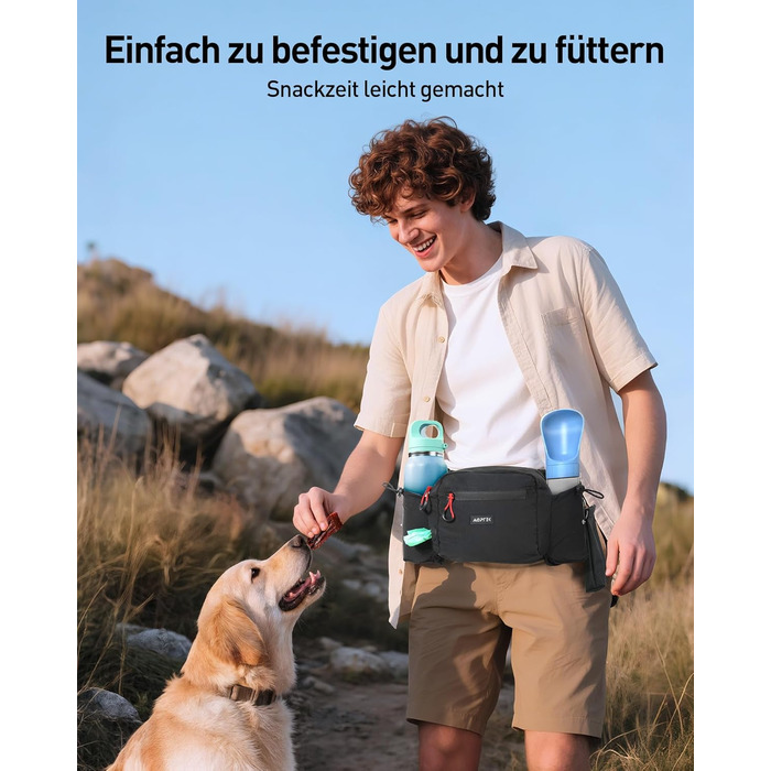Сумка для ласощів та корму для собак AGPTEK, поясна сумка для прогулянок, подорожей та активного відпочинку