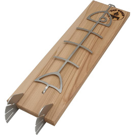 Fire World Stainless Steel Salmon Grill Plate - 180° Rotating Grill Accessory for Fire Pit & BBQ - Made in Germany