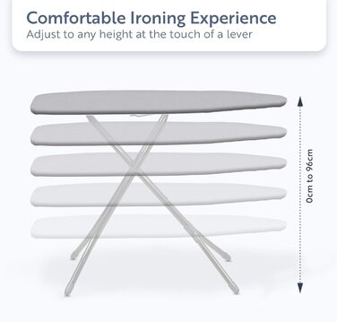 Гладильна дошка Minky Extra широка з підставкою для парогенератора, чорна HH40707103K