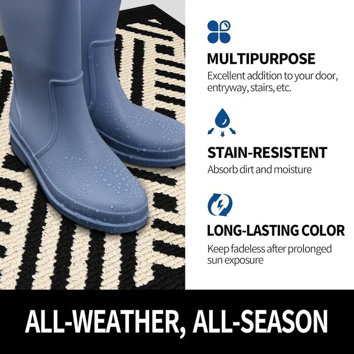 Килимок для дому та вулиці Senerma 60x90 см. Миючий, водовідштовхуючий, антиковзаючий. Підходить для входу, тераси, саду.