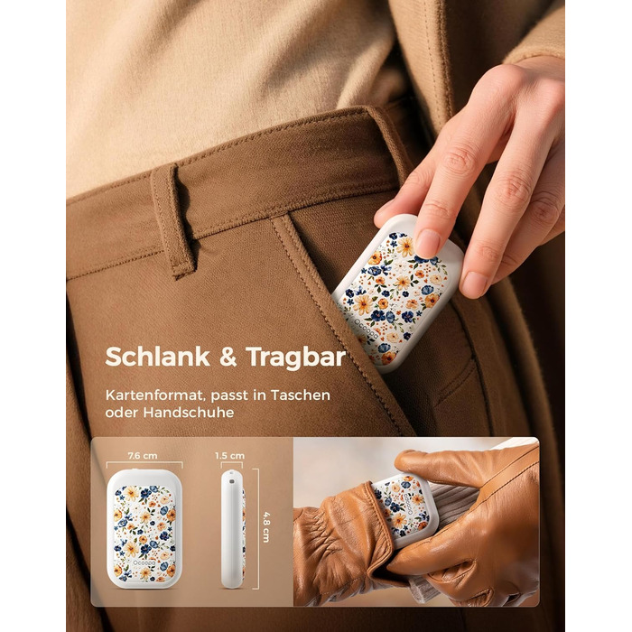 Електричні грілки для рук OCOOPA AI з магнітом, 2 шт., 5000mAh, акумуляторні, ультратонкі, для жінок, подарунок, зима