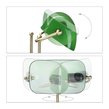 Relaxdays Banker's Lamp Green