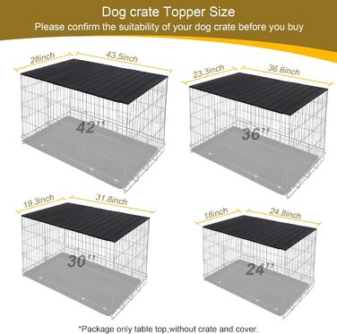 Насадка для переноски для собак 91.4 см, алюмінієва, складна, декоративна, для зберігання, переноска, столик (тільки насадка), для переносок 36'