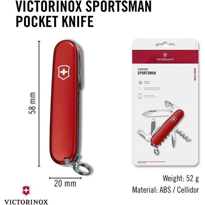 Мультитул Victorinox Sportsman - Швейцарський ніж, 13 функцій, Victorinox