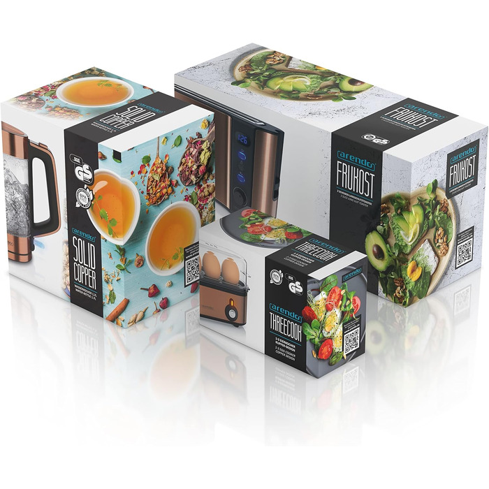 Електричний чайник та тостер SET з нержавіючої сталі та міді. Чайник 1.7л, 2200W з функцією підігріву. Тостер на 2 тости, 1000W з підставою для булочок та 6 рівнями підсмажування.