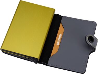 Гаманець Secrid Miniwallet Matte Grey-Lime (10.2 x 6.5 x 2.1 см) - Оригінальний жіночий та чоловічий гаманець