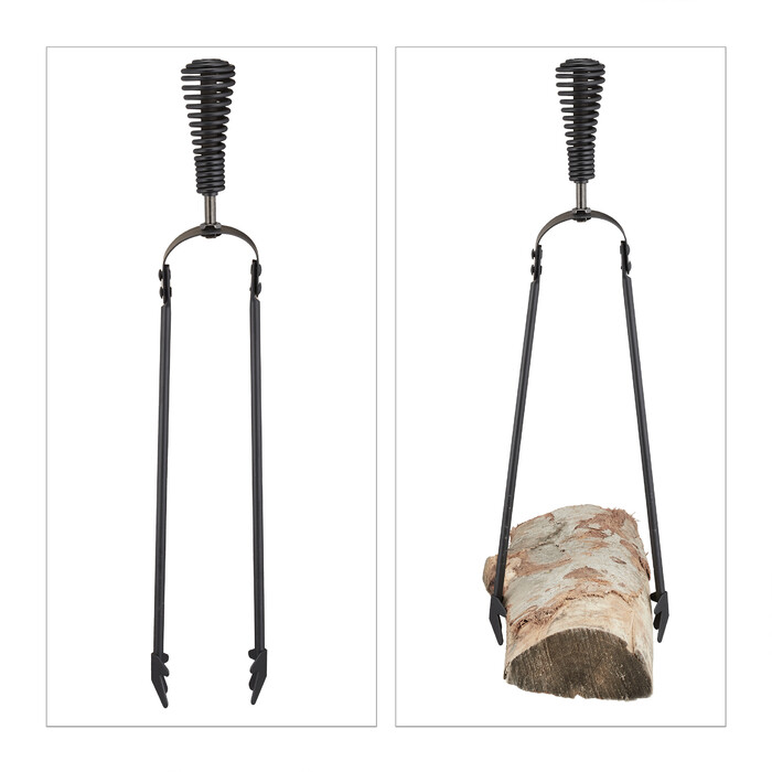 Relaxdays 5-Piece Fireplace Tool Set in Black
