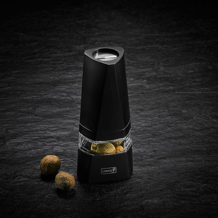 Млинок для мускатного горіха Lurch Tango з нержавіючим лезом, пластик, 5x5x13 см, чорний