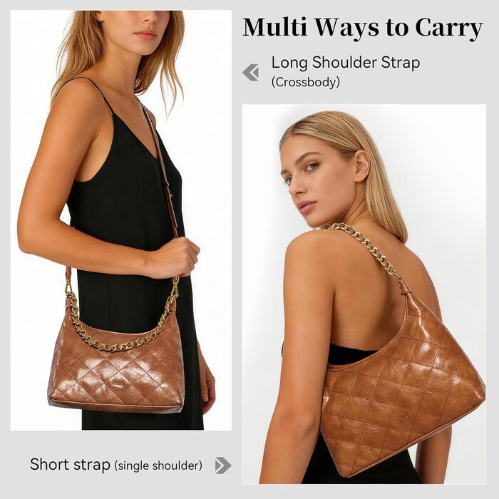 Сумка жіноча через плече крос-боді з PU шкіри, міні Hobo Bag ретро, коричнева - для побачень, вечірок, прогулянок