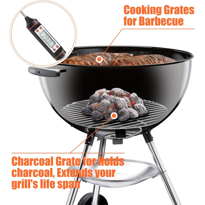 Решітка для гриля Weber діаметром 47 см Denmay (сумісна з Weber One-Touch, Bar-B-Kettle, Smokey Mountain Cooker)