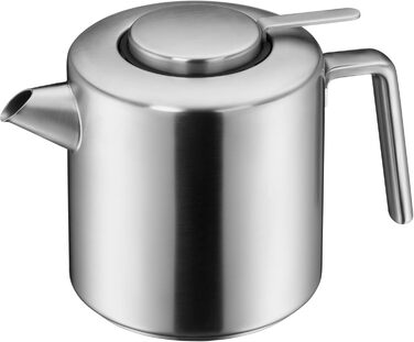 WMF Kult Teapot with trivet, 3-piece, Teapot 1.2l, infuser insert, trivet, Cromargan stainless steel brushed, for hot and cold drinks, 1.2 L, 06.3122.6030
