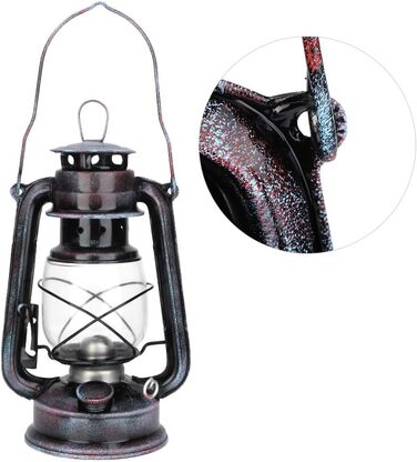 Vintage Petroleum Lamp, Classic Petroleum Lamp Nostalgic Petroleum Storm Lantern with Glass Bulb, Portable Camping Outdoor Lights, 24cm (Kerosene Lamp)