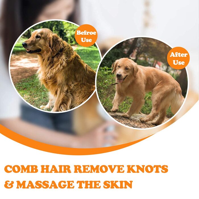 Двостороння щітка для собак та котів: для вичісування вузлів та підшерстка (коротко- та довгошерсті породи)