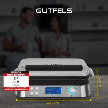 GUTFELS WAFFLE 5010 Electric Waffle Maker with Non-Stick Plates, Timer, Display, Overflow Protection, 5 Programs, and Overheat Protection