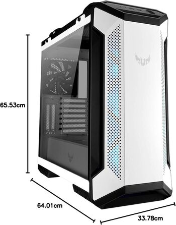 Корпус ПК ASUS TUF Gaming GT501 White Edition Mid-Tower для материнських плат EATX з 2x USB 3.1, сталевий каркас, 4 вентилятори, скло