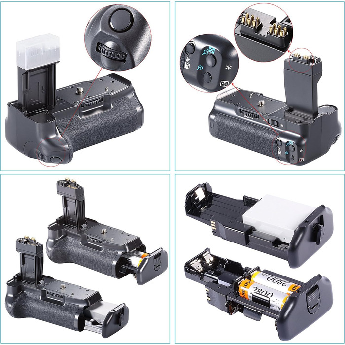 Запасний акумуляторний блок Neewer для Canon EOS 550D 600D 650D 700D Rebel T2i T3i T4i T5i з акумуляторами LP-E8 та USB-зарядним пристроєм