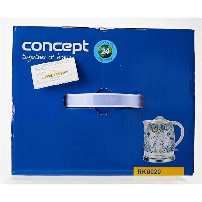 Електричний чайник Concept RK2391, 1.7 л, білий з візерунком