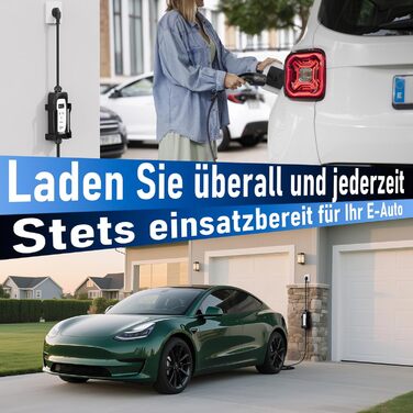 Кабель зарядки для електромобіля Schuko 3.6kW (5м, 16A) з регулюванням струму та дисплеєм | Підходить для ID.3, ID.4, Model 3/Y, ZOE, Q3/Q5 та інших електромобілів (EV/PHEV)