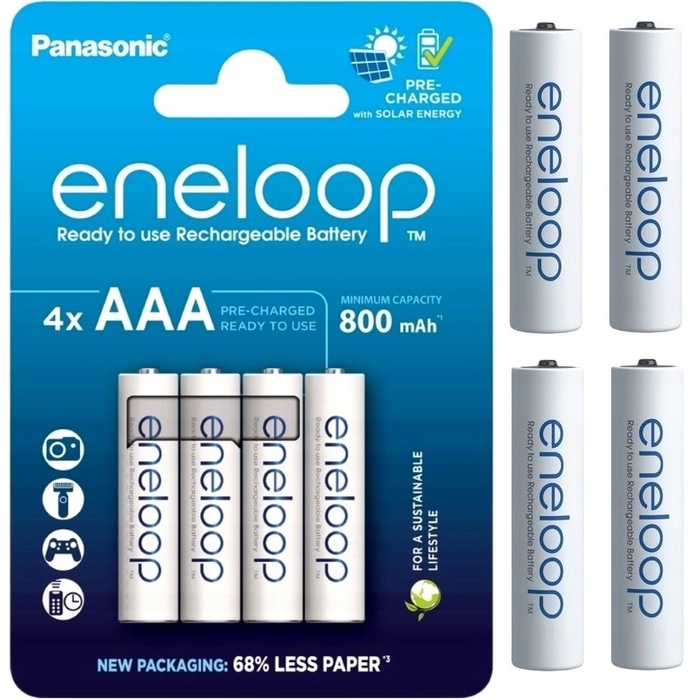 Зарядний пристрій для акумуляторів + 4 акумулятори AAA Eneloop 800 mAh