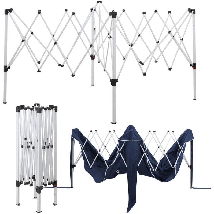 Foldable Gazebo 3x3m including bag | water-resistant, UV 50+ protection | Pop-up tent, foldable gazebo, garden tent, party tent, Capri | Click system metal frame (Blue)