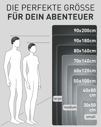 Рушник з мікрофібри Fit-Flip - компактний та легкий - швидковисихаючий рушник з мікрофібри - для подорожей, спорту, пляжу, басейну - великий рушник 50x30cm та 120x60cm - 1 шт. (Чорний Онікс)