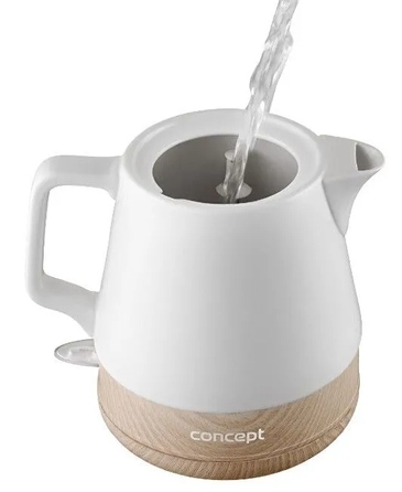 Електричний чайник Concept RK0060, 1200 Вт, 1 л, білий, керамічний