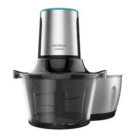 Подрібнювач овочів та фруктів Cecotec ChopBeat 2000 500W зі скляною чашею 500г, 2 швидкості, нержавіюча сталь
