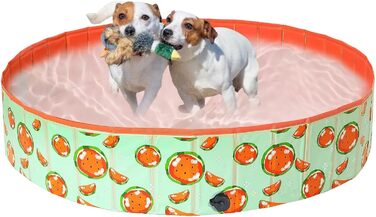 Басейн для собак Demigreat, 80/120/160 см, складаний, PVC, для великих та малих собак, (M: 120x30 см, кавун)