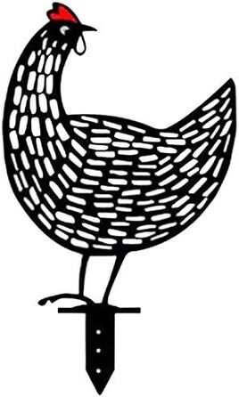 Alnicov 5-Piece Metal Chicken Farm Art Hollow Out Rooster Animal Shape Decor for Outdoor for Lawns, Gardens, Backyards Decoration Ornament